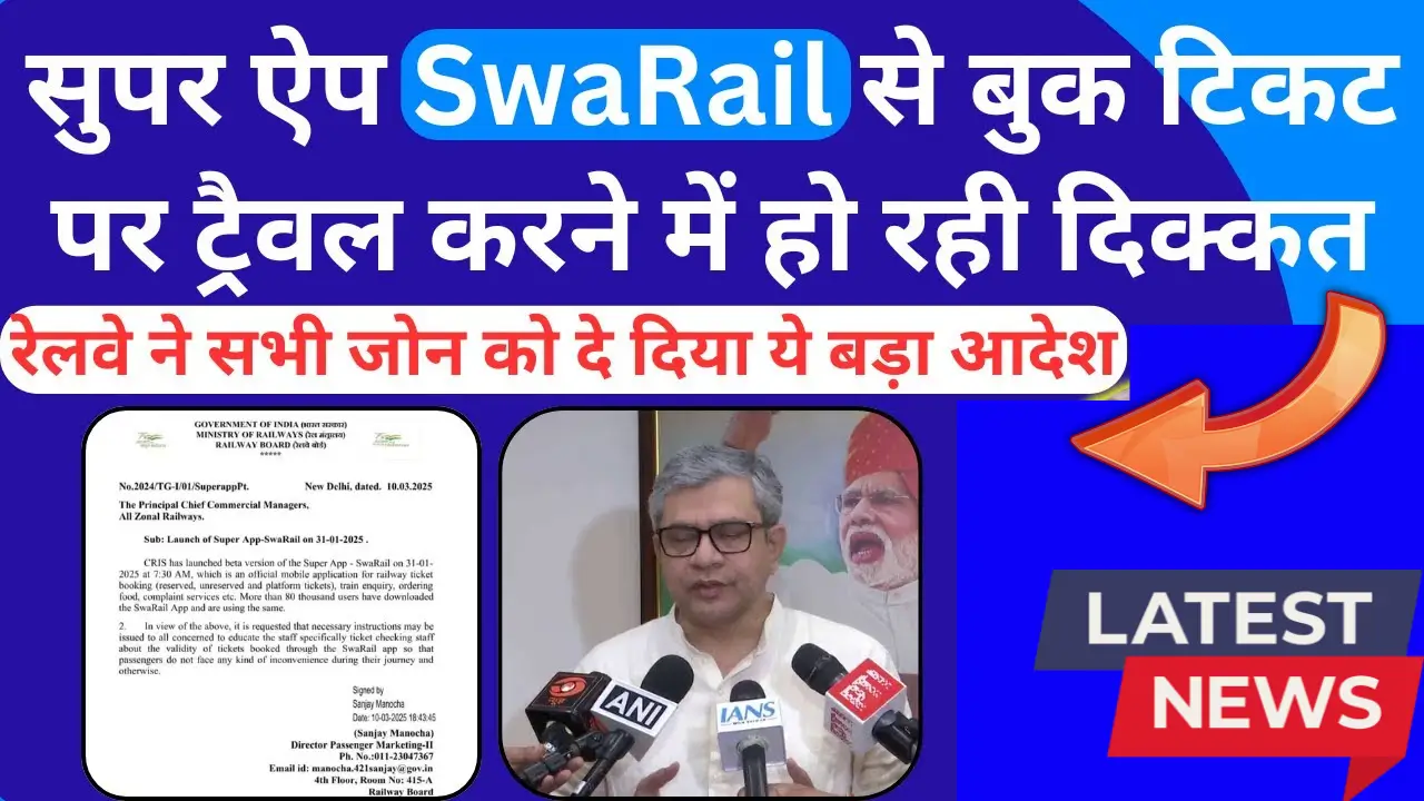 Railway Issues Notice on SwaRail App Tickets