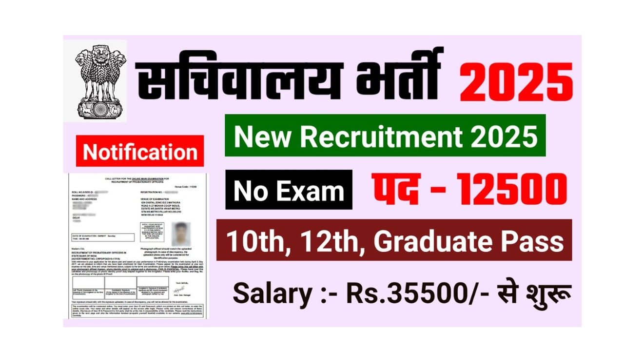 Sachivalaya New Vacancy 2025